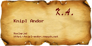 Knipl Andor névjegykártya
